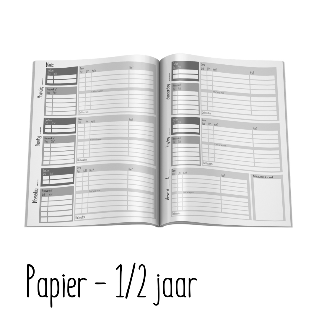 planagenda schoolagenda middelbare school plan agenda