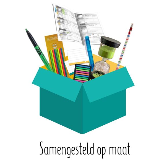 schoolspullen box samengesteld op maat voor de middelbare school