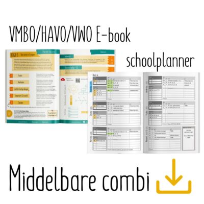 Middelbare school planner planagenda en e-book studievaardigheden leren leren